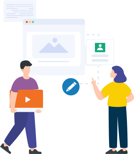 A vector illustration for contacting the office.